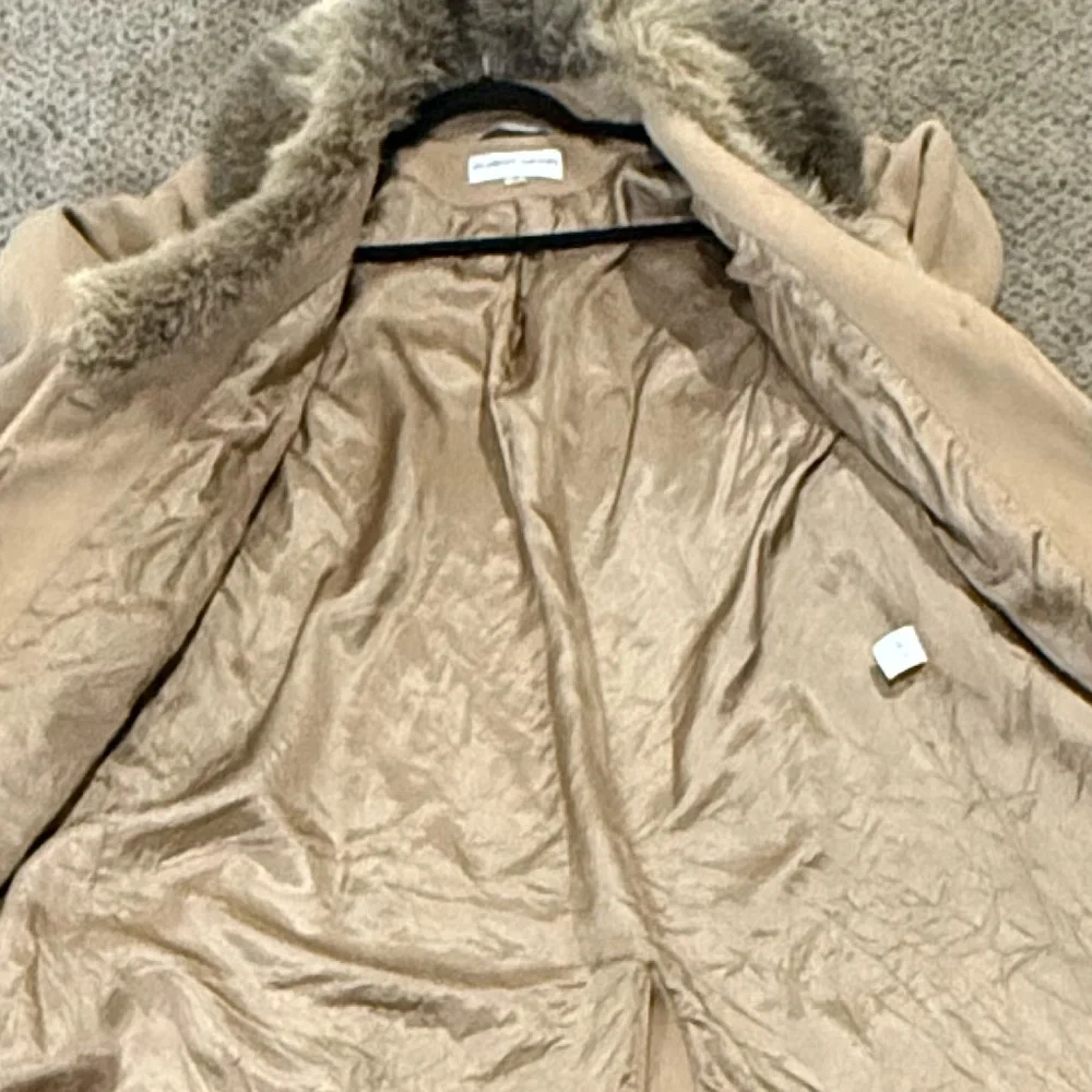 🧥 ALBERT NIPON Vintage Camel Wool Swing Coat‎ Sz 10 Faux Fur Trim Old Money - Picture 7 of 14